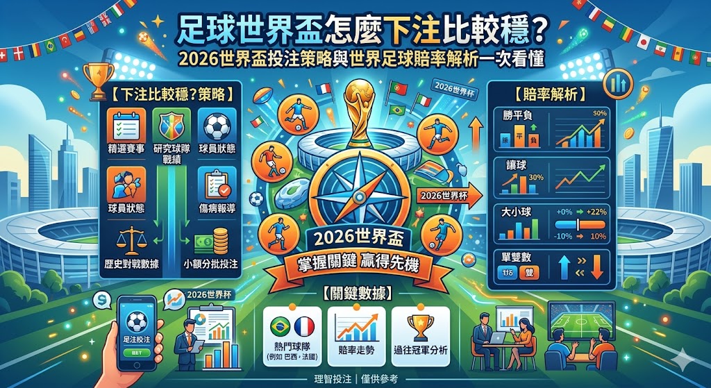 足球世界盃怎麼下注比較穩？2026世界盃投注策略與世界足球賠率解析一次看懂